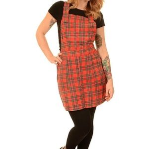 NWOT Run and Fly Red Tartan Pinafore Overall Dress
14 USA size 18 UK Plaid Punk
